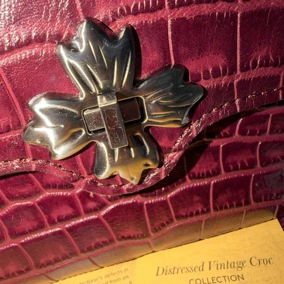 Patricia Nash Dark Purple Croc-Embossed Crossbody Bag - Picture 3 of 12